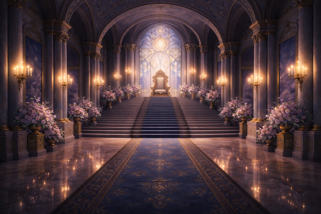 宮殿・王宮|内装|ファンタジー|配信・ゲーム背景素材 |8枚+1セット!【16:9】