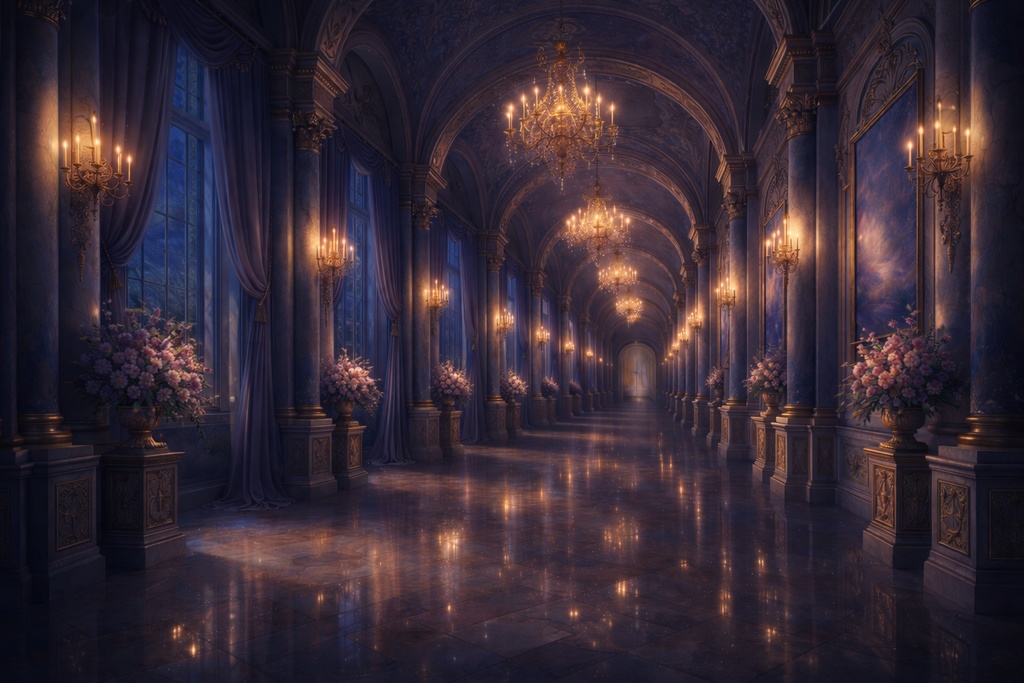 宮殿・王宮|内装|ファンタジー|配信・ゲーム背景素材 |8枚+1セット!【16:9】