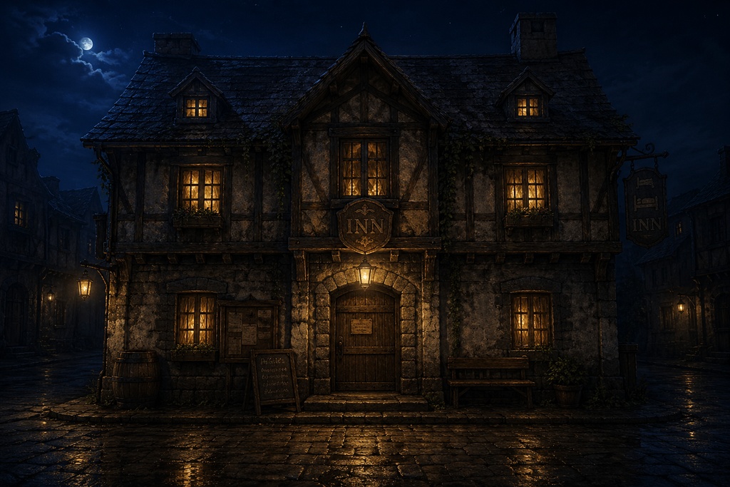 宿屋|ファンタジー|魔法|配信・ゲーム背景素材【16:9】