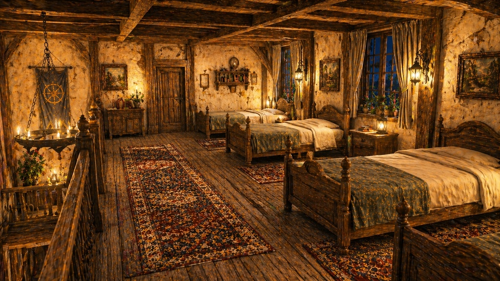 宿屋|ファンタジー|魔法|配信・ゲーム背景素材【16:9】