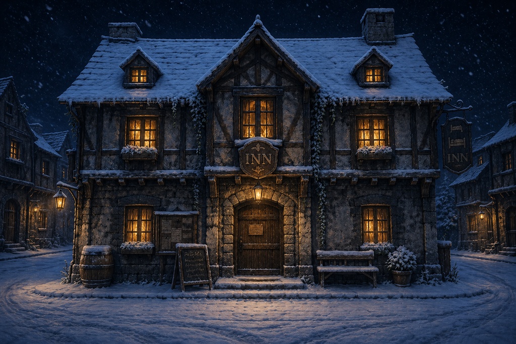 宿屋|ファンタジー|魔法|配信・ゲーム背景素材【16:9】