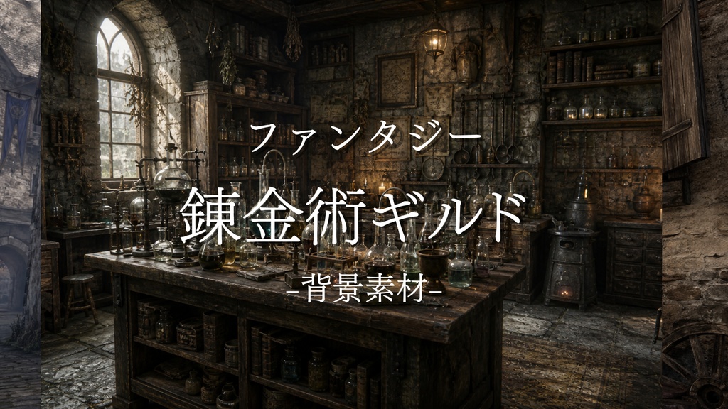 錬金術　ギルド｜ファンタジー｜魔法｜配信・ゲーム背景素材【16:9】