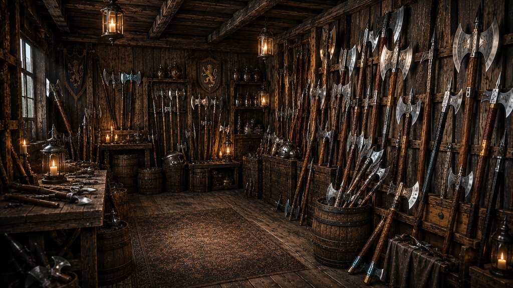 武器屋 20+2枚入り |ファンタジー|魔法|配信・ゲーム背景素材【16:9】