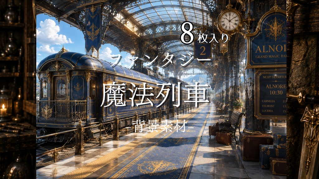魔法列車　｜ファンタジー｜魔法｜配信・ゲーム背景素材【16:9】