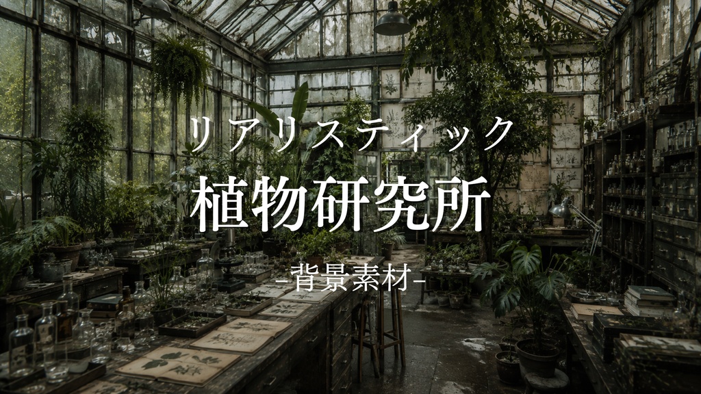 植物研究所　15枚｜ファンタジーリアル｜魔法｜配信・ゲーム背景素材【16:9】