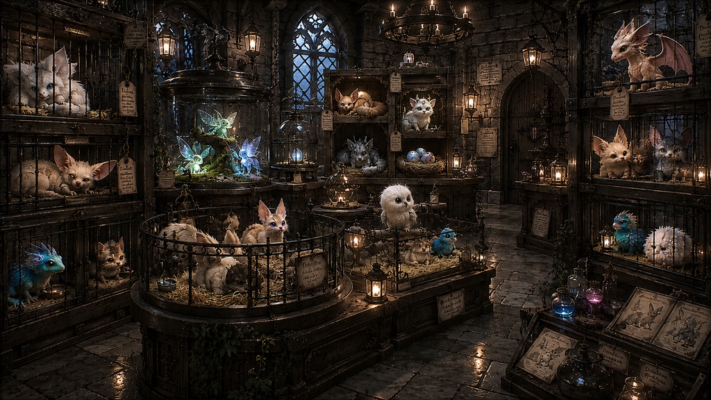 幻獣研究所 25枚入り|ファンタジー|魔法|配信・ゲーム背景素材【16:9】