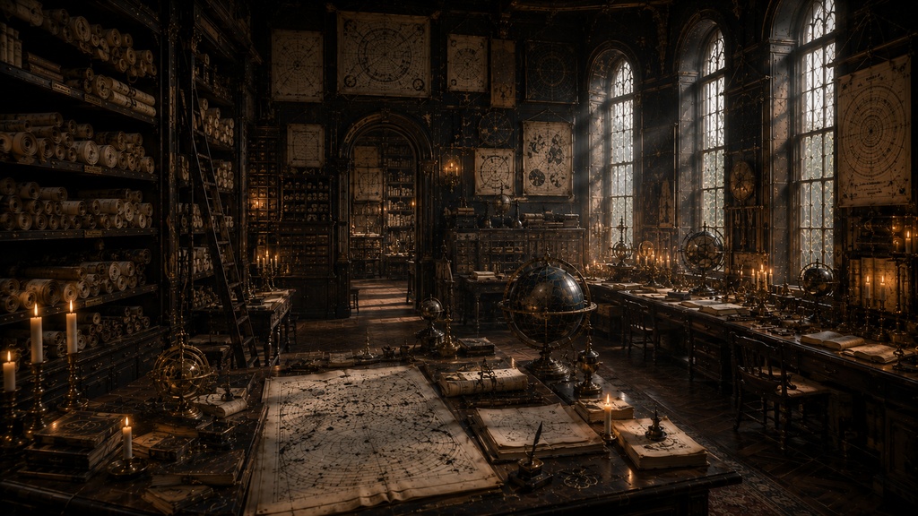 天文学研究所 15枚+差分2枚入り!|ファンタジー|魔法|配信・ゲーム背景素材【16:9】