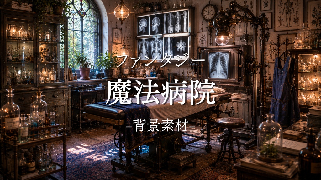 魔法病院 15枚+2枚入り!|ファンタジー|魔法|配信・ゲーム背景素材【16:9】