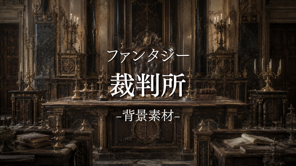 法廷・裁判所　10枚＋2枚入り！｜ファンタジー｜魔法｜配信・ゲーム背景素材【16:9】