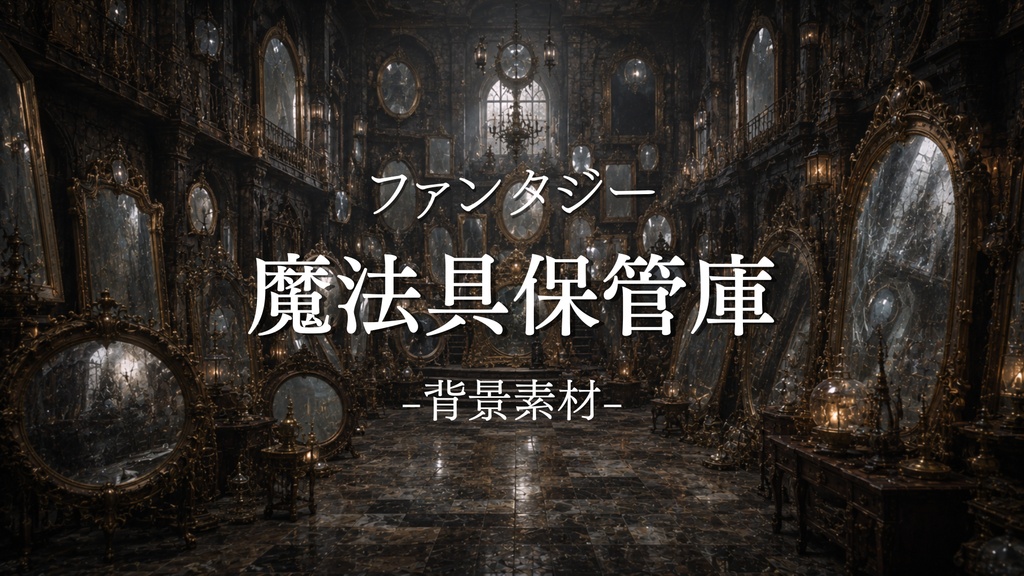 魔法具保管庫　5枚＋2枚入り！｜ファンタジー｜魔法｜配信・ゲーム背景素材【16:9】