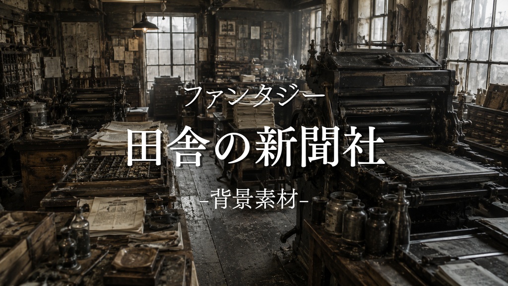 田舎の新聞社　５枚＋２枚入り！｜ファンタジー｜魔法｜配信・ゲーム背景素材【16:9】