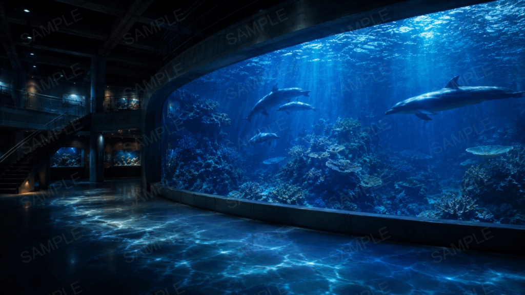 水族館 10枚+1枚入り!|ファンタジー|魔法|配信・ゲーム背景素材【16:9】