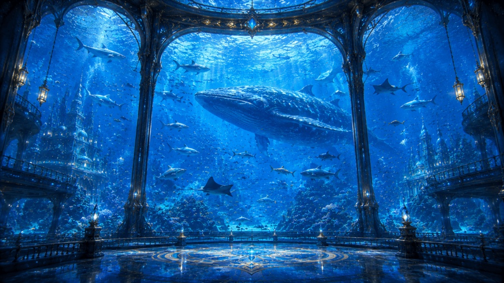 魔法水族館 5枚+2枚入り!|ファンタジー|魔法|配信・ゲーム背景素材【16:9】