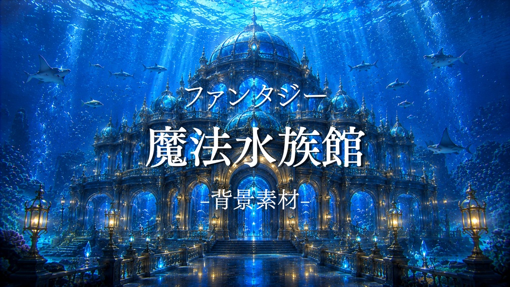 魔法水族館 5枚+2枚入り!|ファンタジー|魔法|配信・ゲーム背景素材【16:9】