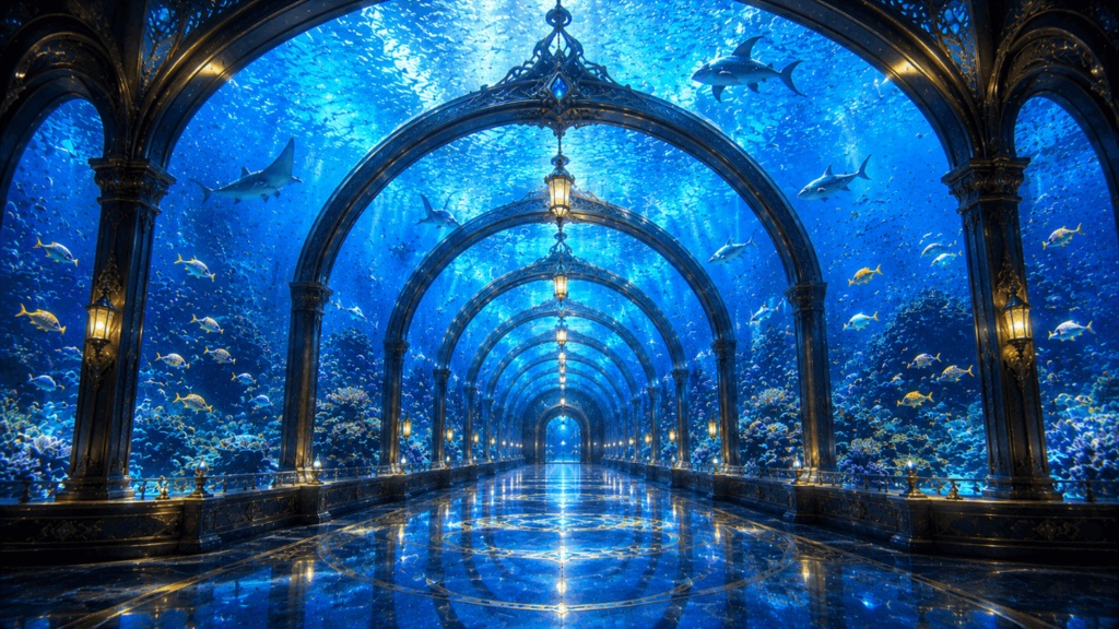 魔法水族館 5枚+2枚入り!|ファンタジー|魔法|配信・ゲーム背景素材【16:9】