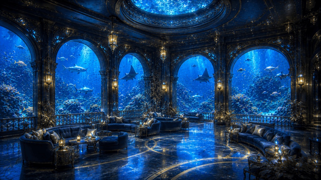 魔法水族館 5枚+2枚入り!|ファンタジー|魔法|配信・ゲーム背景素材【16:9】