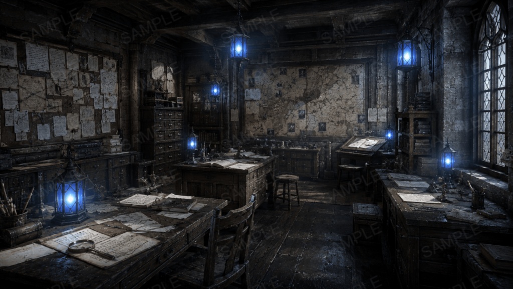 警察庁 15枚入り!|ファンタジー|魔法|配信・ゲーム背景素材【16:9】