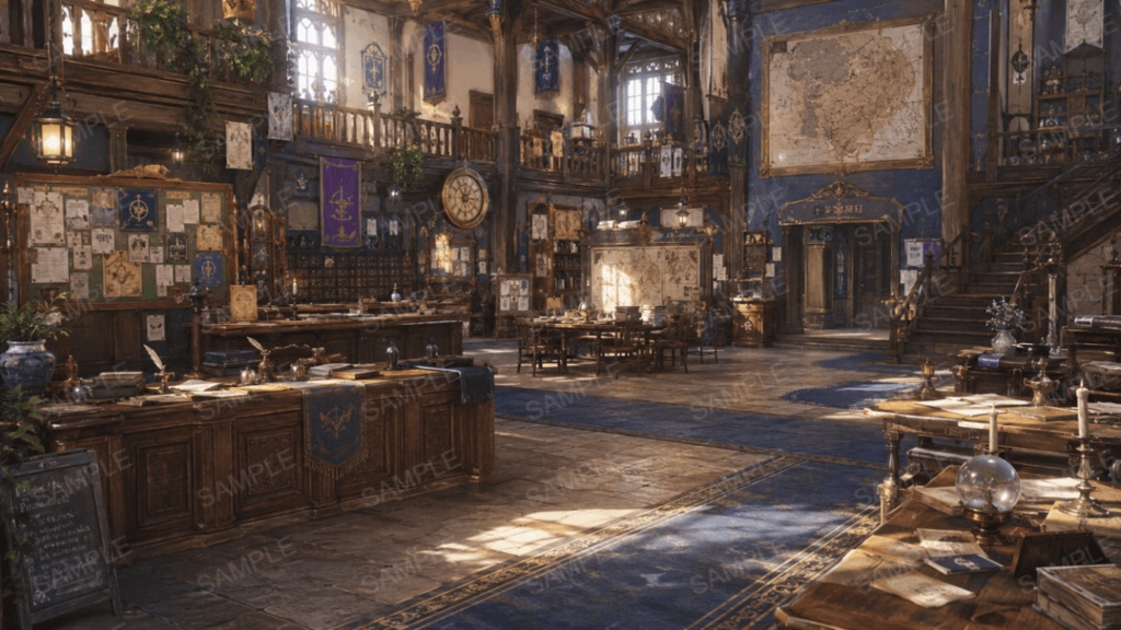 【魔法ギルド】10枚入り|ファンタジー|魔法|配信・ゲーム背景素材【16:9】