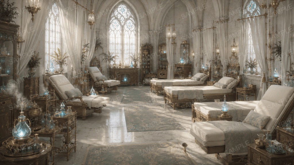 王立魔法病院 33枚入り!|ファンタジー|魔法|配信・ゲーム背景素材【16:9】