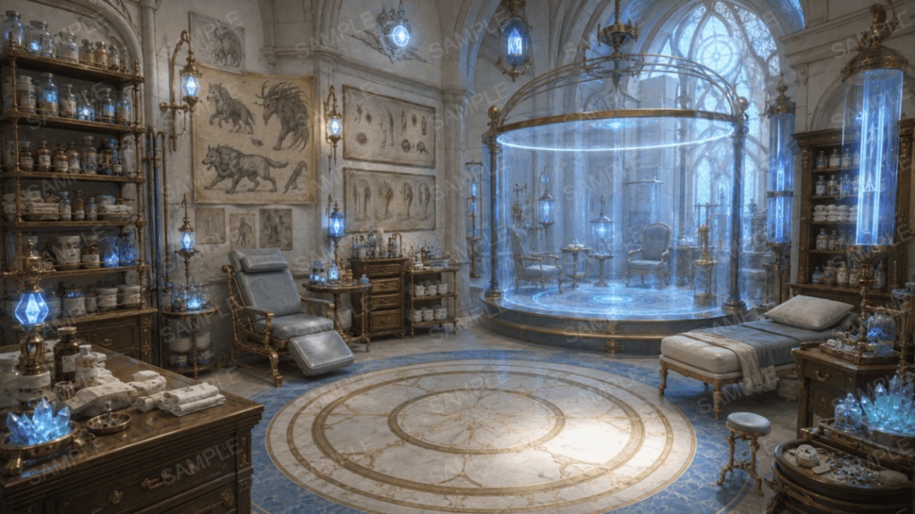 王立魔法病院 33枚入り!|ファンタジー|魔法|配信・ゲーム背景素材【16:9】