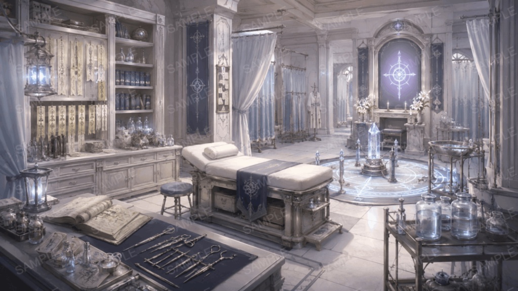 王立魔法病院 33枚入り!|ファンタジー|魔法|配信・ゲーム背景素材【16:9】