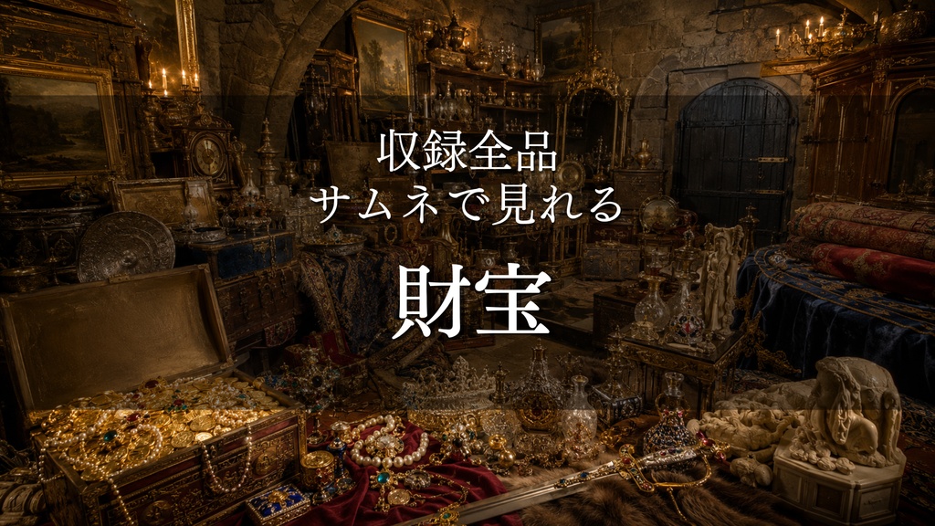 【財宝】10枚｜宝物庫・金貨・宝石｜配信・ゲーム背景素材【16:9】