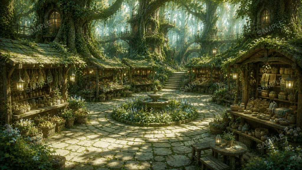 【エルフの森】11枚入り|ファンタジー|異世界|配信・ゲーム背景素材【16:9】