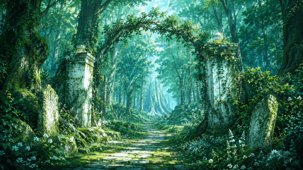 【エルフの森】11枚入り|ファンタジー|異世界|配信・ゲーム背景素材【16:9】