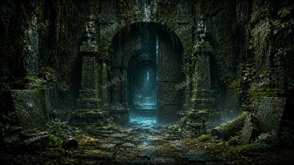 【地下迷宮】15枚入り|ダンジョン・古代遺跡|配信・ゲーム背景素材【16:9】