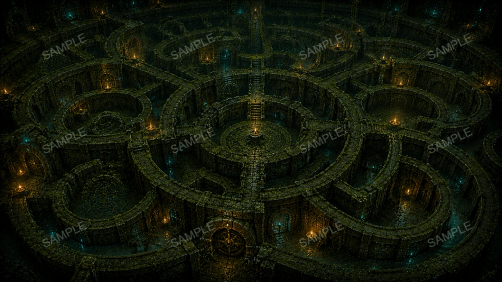 【地下迷宮】15枚入り|ダンジョン・古代遺跡|配信・ゲーム背景素材【16:9】