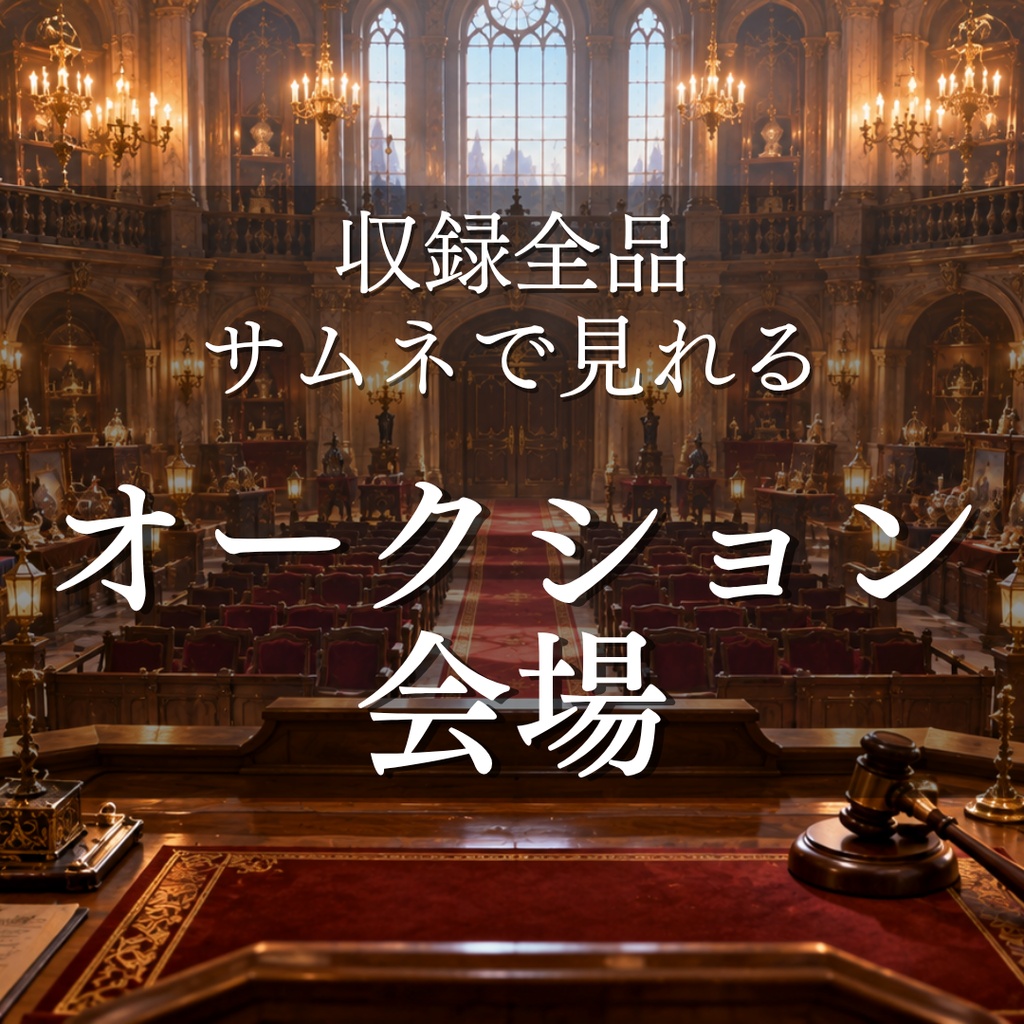【オークション会場】9枚入り｜ファンタジー｜高級感｜配信・ゲーム背景素材【16:9】