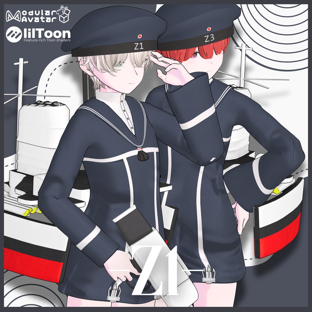 【年末SALE 12/24まで300円OFF】【Lapwing&+Head専用】-Z1- 【艦隊これくしょん3Dファンメイド衣装】