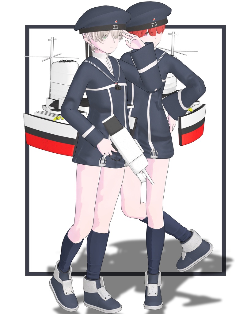 【年末SALE 12/24まで300円OFF】【Lapwing&+Head専用】-Z1- 【艦隊これくしょん3Dファンメイド衣装】