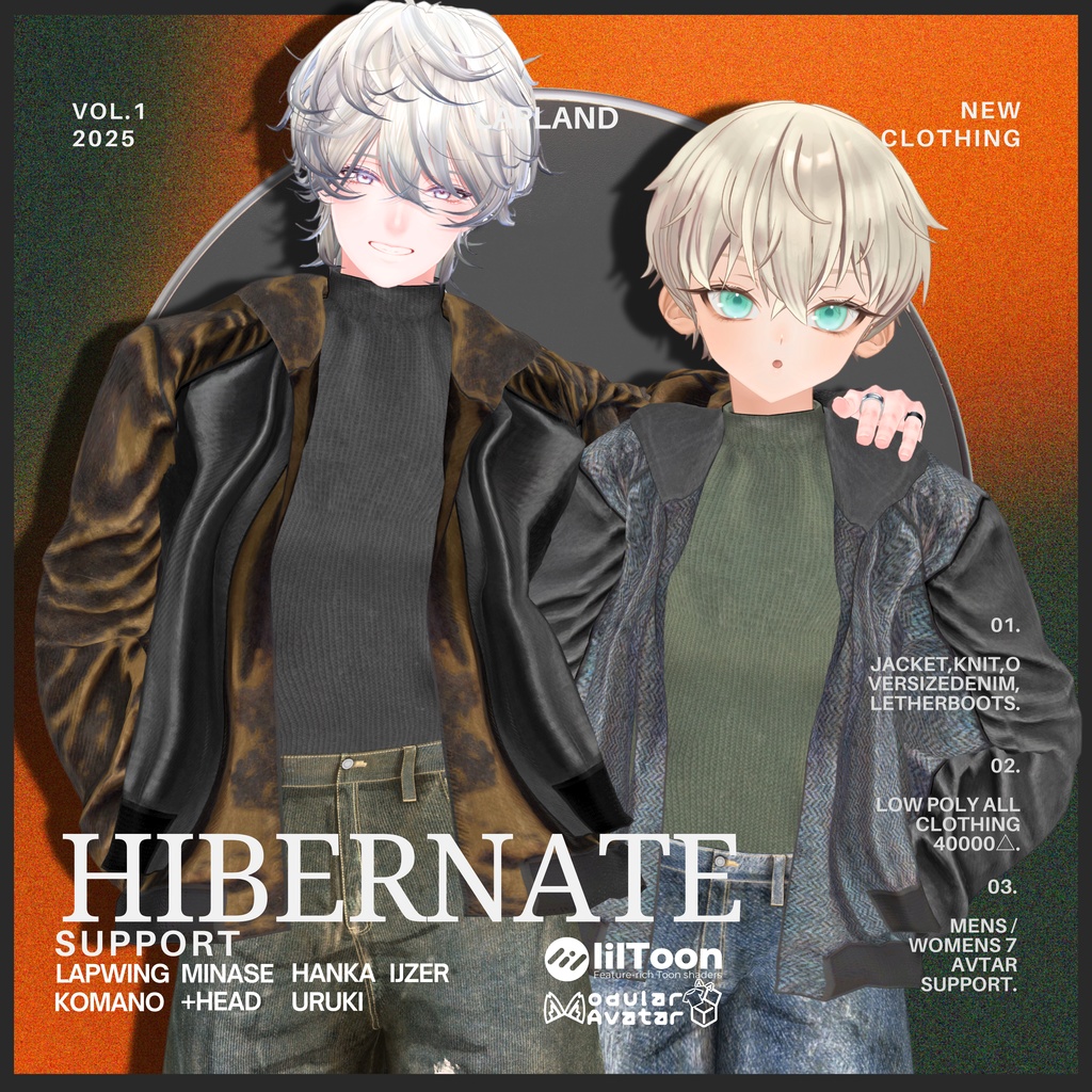 【12/26まで 2300 ⇒ 1800】-Hibernate-【男女7アバターフルセット販売】