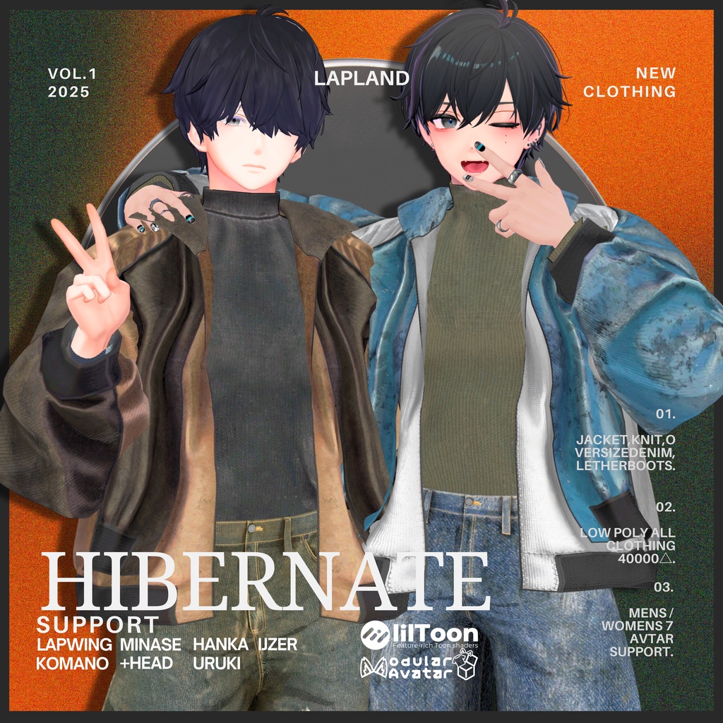【12/26まで 2300 ⇒ 1800】-Hibernate-【男女7アバターフルセット販売】