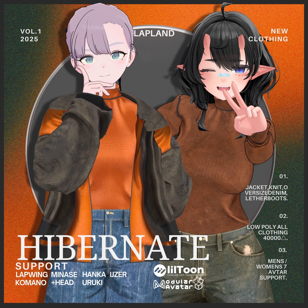 【12/26まで 2300 ⇒ 1800】-Hibernate-【男女7アバターフルセット販売】