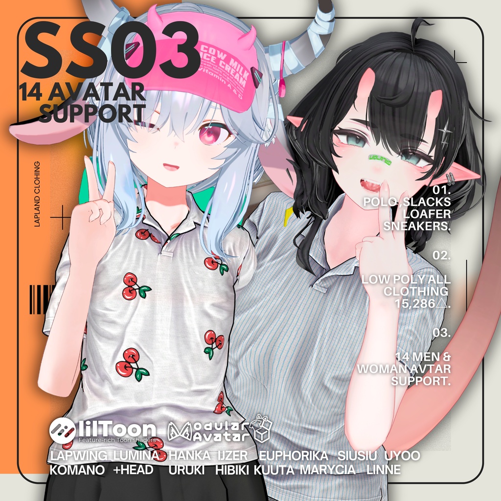 【7/10まで1500 ⇒ 1000】-SS03-【男女14アバターフルセット】