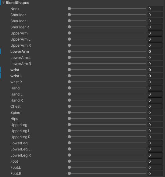 シルファちゃん用体のシェイプキー