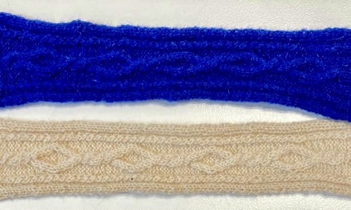 きなり/ブルー/ライトグレー カシミヤマフラー