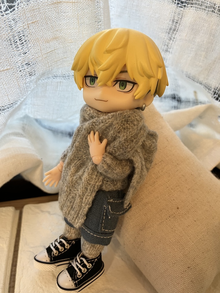 きなり/ブルー/ライトグレー カシミヤマフラー