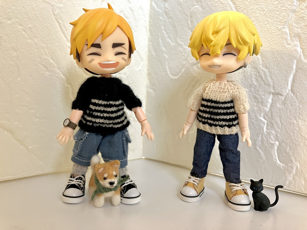 カシミヤ  半袖 ボーダーセーター