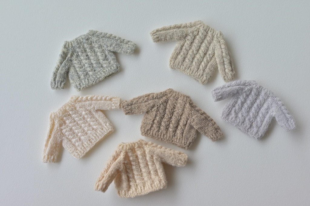 カシミヤ縄編みセーター(オビツ11・ねんどろいどサイズ)