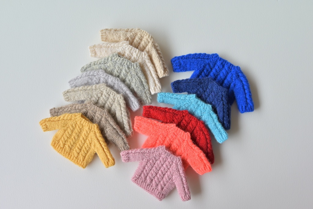 カシミヤ縄編みセーター(オビツ11・ねんどろいどサイズ)