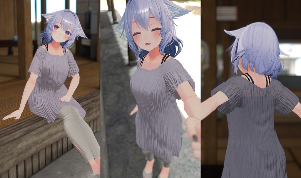 「桔梗」ちゃん用 クロスチュニック×レギンスパンツ