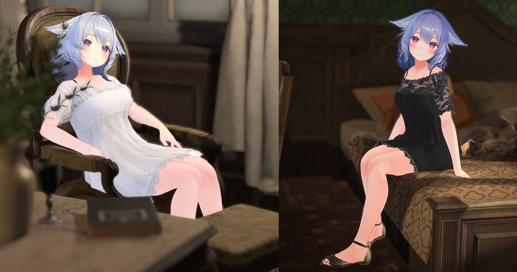 「桔梗」ちゃん用 クロスチュニック×レギンスパンツ