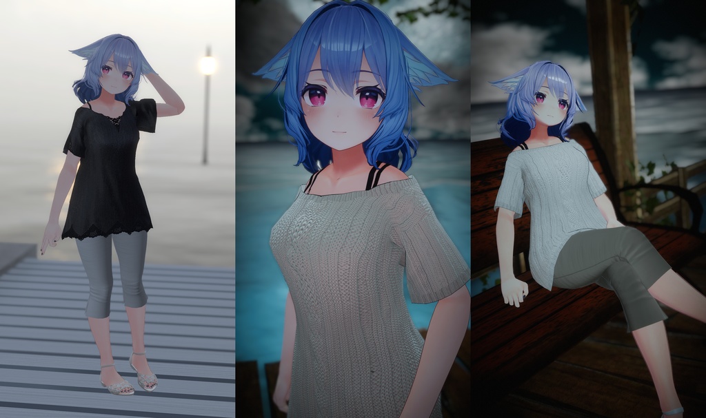 「桔梗」ちゃん用 クロスチュニック×レギンスパンツ