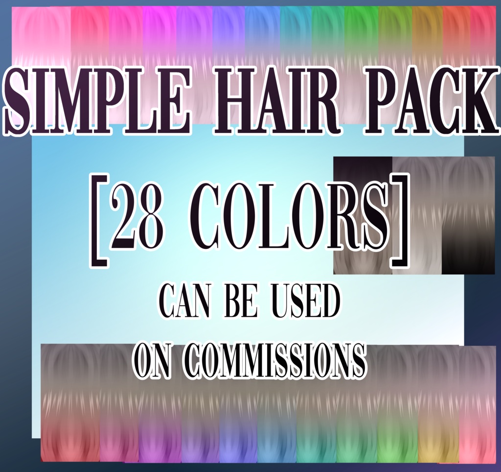 [ VROID ] Simple Hair Pack 28 COLORS! | シンプルヘアパック28色！