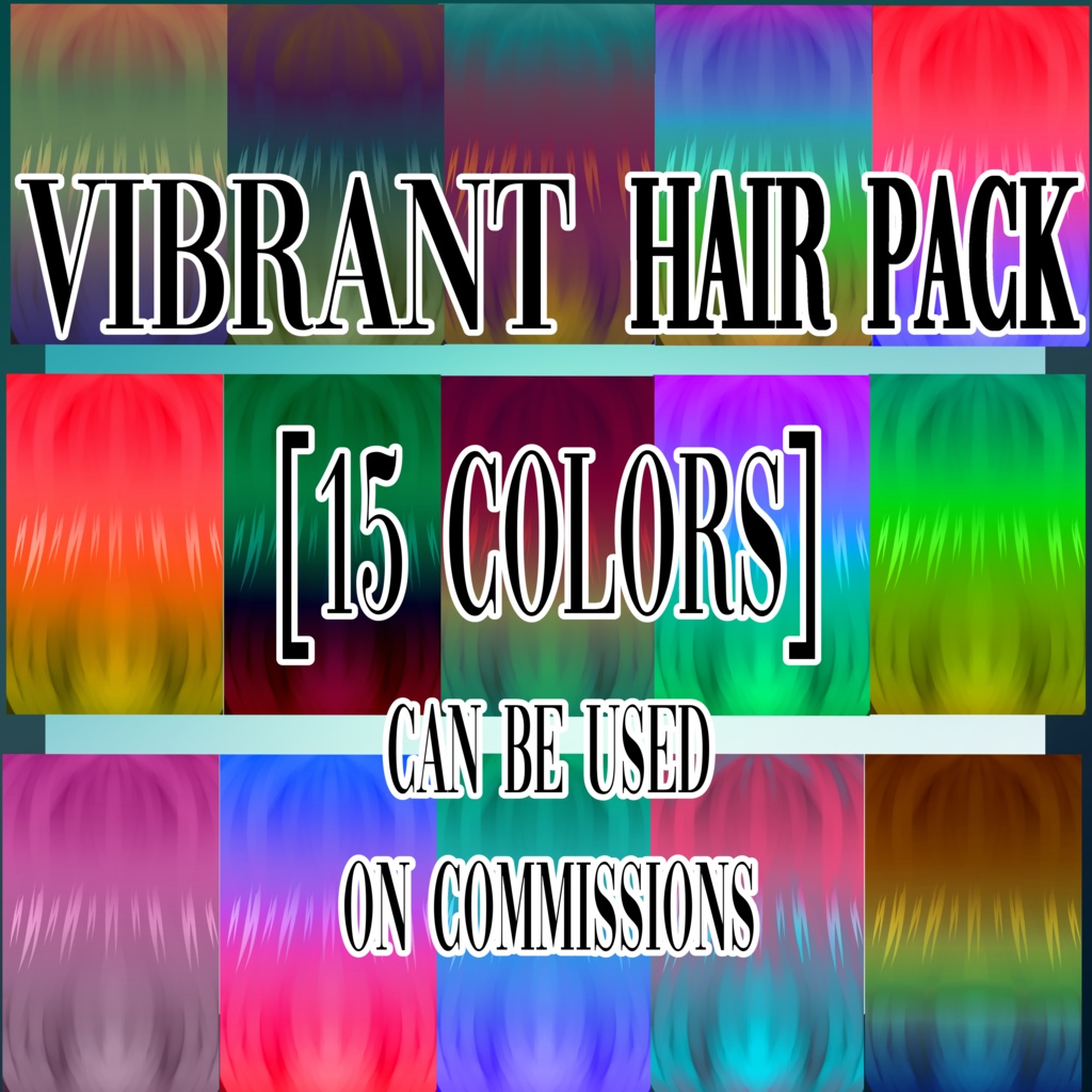 [ VROID ] Vibrant Hair Pack 15 COLORS | 鮮やかなヘアパック 15色