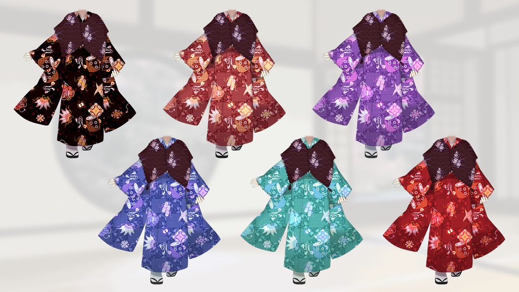 誰でも振袖・袴立ち絵イラスト【お正月向け】