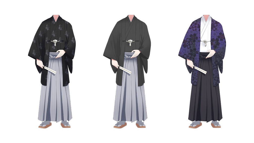 誰でも振袖・袴立ち絵イラスト【お正月向け】